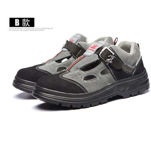 product_image_name-Fashion-أحذية العمل والصنادل للرجال صيفية خفيفة وقابلة للتنفس ومضادة للانزلاق، مناسبة للنساء والرجال - اللون الرمادي والأسود-6