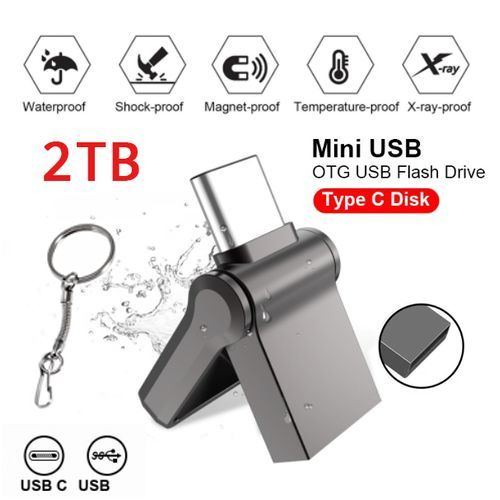 Buy OTG Usb Flash Drive 2TB USB2.0 3.0 Type-c -Black in Egypt