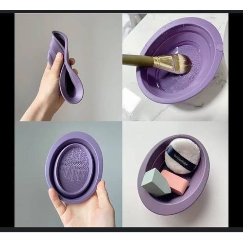 product_image_name-Generic-بساط تنظيف فرش المكياج من السيليكون منظف مستحضرات التجميل  قابلة للطي مناسبة لجميع الفرش واسفنجة البودرة قطعه واحده-3