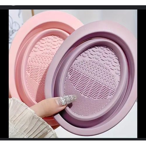 product_image_name-Generic-بساط تنظيف فرش المكياج من السيليكون منظف مستحضرات التجميل  قابلة للطي مناسبة لجميع الفرش واسفنجة البودرة قطعه واحده-4