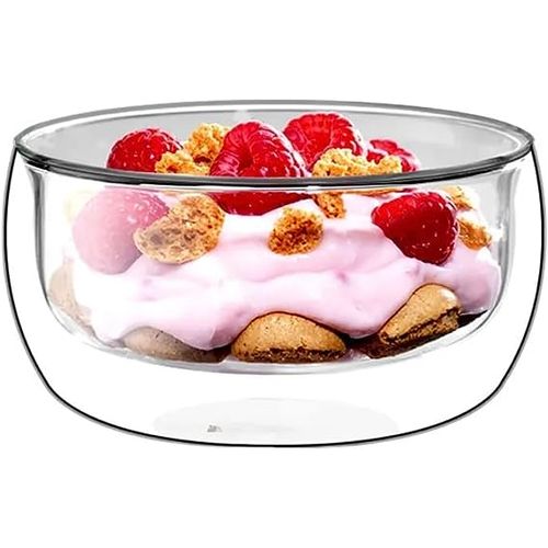 product_image_name-Generic-وعاء زجاجي شفاف مقاوم للحرارة بجدار مزدوج لسلطة الفواكه والايس كريم - (350 مل)-1