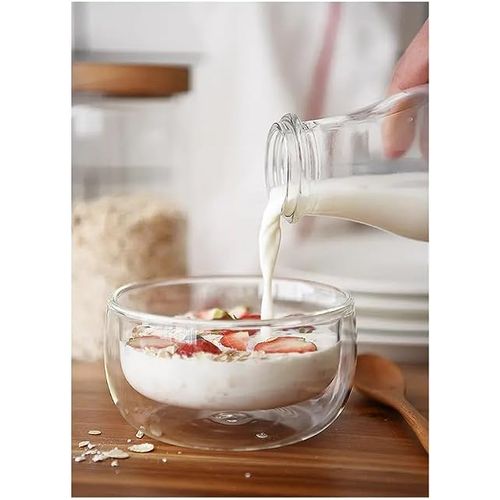 product_image_name-Generic-وعاء زجاجي شفاف مقاوم للحرارة بجدار مزدوج لسلطة الفواكه والايس كريم - (350 مل)-5