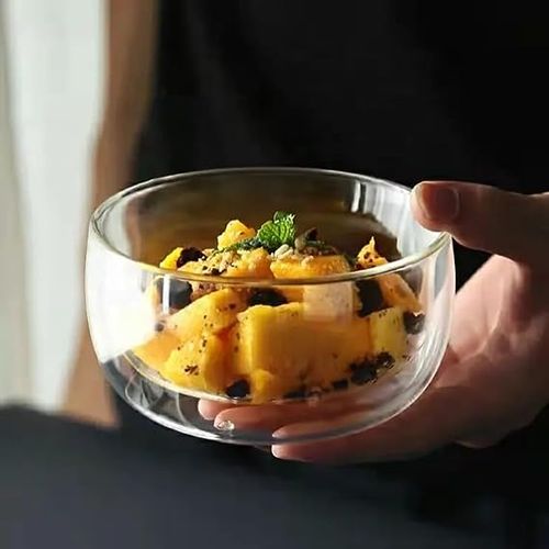 product_image_name-Generic-وعاء زجاجي شفاف مقاوم للحرارة بجدار مزدوج لسلطة الفواكه والايس كريم - (350 مل)-6