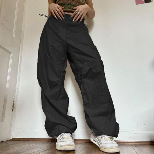 Flared Cargo Pants - Black - Ladies