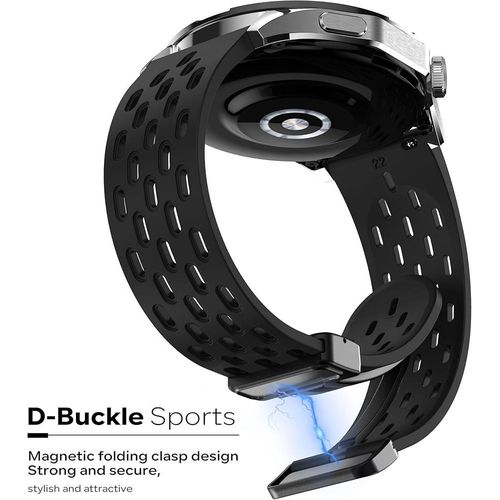 product_image_name-Generic-حزام من السيليكون 22 مم مع إبزيم مغناطيسي قابل للطي لساعة KOSPET TANK M2 الذكية / ساعة TANK M3 الذكية / ساعة TANK M3 ULTRA الذكية - أسود-2