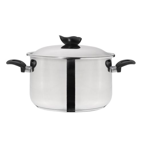 Buy Elite El Amal Stainless Stock Pot, High Quality, Soft Touch Handles, Pot Size 24cm in Egypt