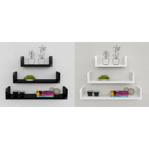 Buy Modern Home R_102 - Modern Decor Shelf - Black And White - 6 Pcs in Egypt