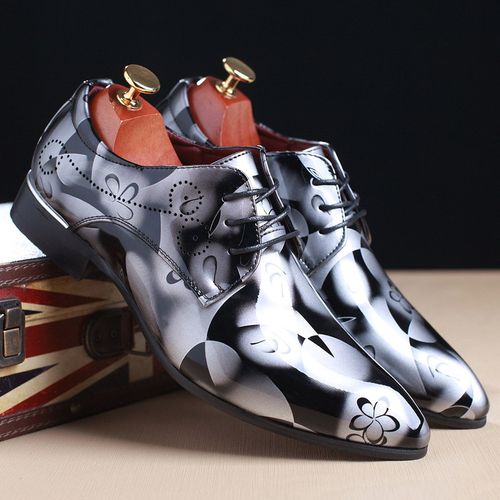 Fashion Gray Office Men Dress Shoes Floral Pattern Men Formal Shoes Leather Luxury Fashion Groom Wedding Shoes Men Oxford Shoes Dress 37 50 ACU Best Price Online Jumia Egypt
