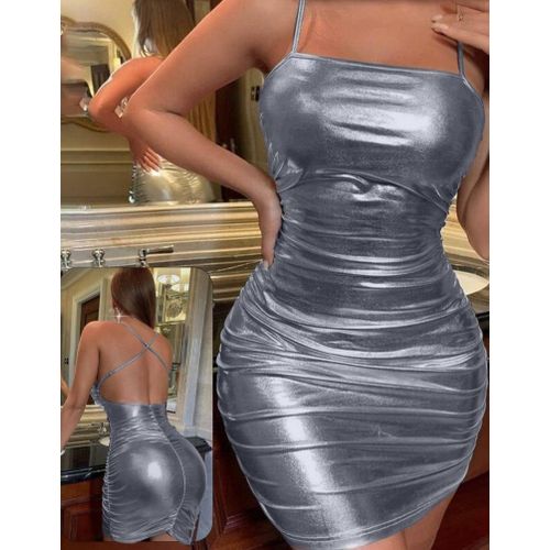 product_image_name-Generic-لانجيري جلد ديسكو فضي - يناسب من 55 إلى 85 كيلو-1