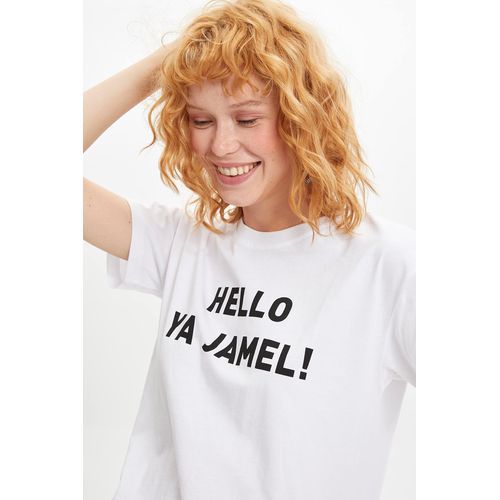 Defacto Woman Short Sleeve T-Shirt Apparel - WHITE