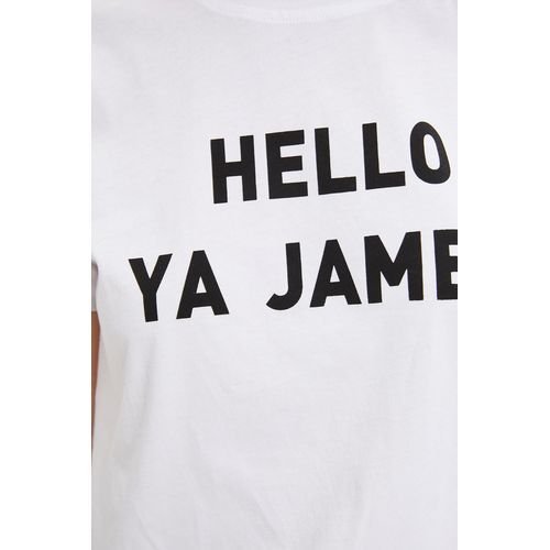 Defacto Woman Short Sleeve T-Shirt Apparel - WHITE