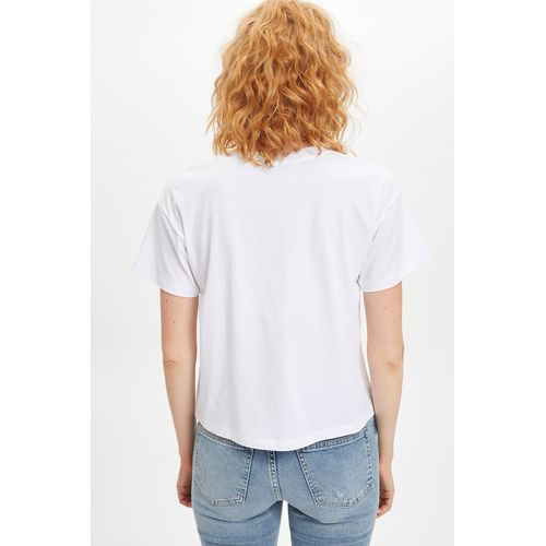 Defacto Woman Short Sleeve T-Shirt Apparel - WHITE