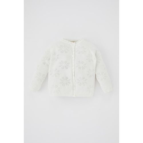product_image_name-Defacto-Baby Girl Bike Neck Regular Fit Cardigan - Ecru-4