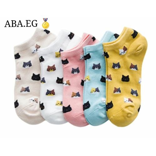 اشتري General Bundle OF ( 5 )  Cat Women Ankle Socks في مصر