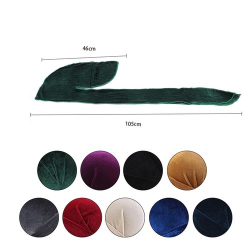 homozy Mens Velvet Bandana Hat Durag Boné De Cauda Longa Headwrap