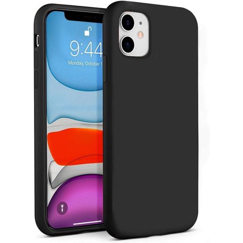 product_image_name-Generic-جراب خلفي بتصميم رفيع من جل سيليكون سائل مرن لموبايل آيفون 11 من زوبيتيك، بلمسة نهائية مطفية بمطاط يوفر حماية من الصدمات لكامل هيكل الموبايل ومزود ببطانة من الألياف الدقيقة الناعمة (أسود) -1