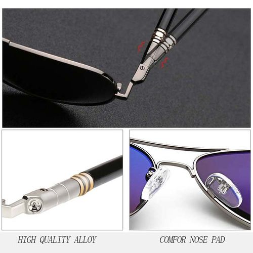 Aviation Frame Quality Oversized Spring Leg Alloy Men Sunglasses