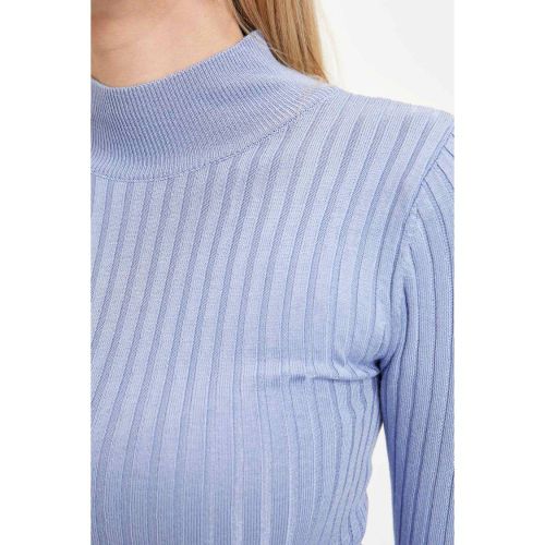 product_image_name-Defacto-Woman Crew Neck Slim Fit Pullover - Blue-3