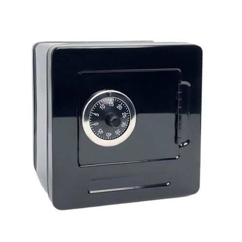 اشتري Portable  Metal Password Safe Cash Box Piggy Bank Password Black في مصر