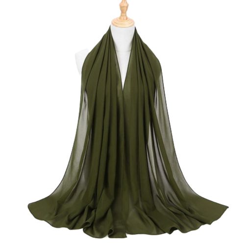 product_image_name-Generic-شيفون جورجيت، بأربعة مقاسات، طرحة و حجاب و خمار لف وماليزي - لون زيتونى-2