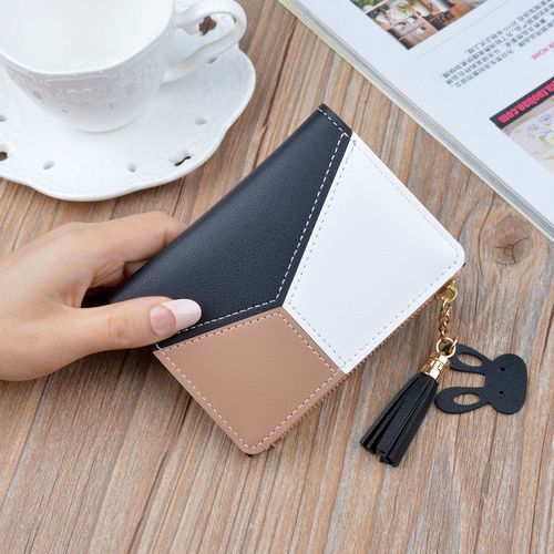Fashion Black New Arrival Wallet Short Women Wallets Zipper Purse