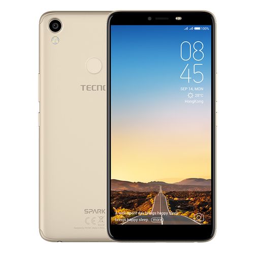 Tecno Spark 2 (KA7) - موبايل ثنائي الشريحة - 6.0 بوصة - 16 جيجا بايت - 3G - ذهبي