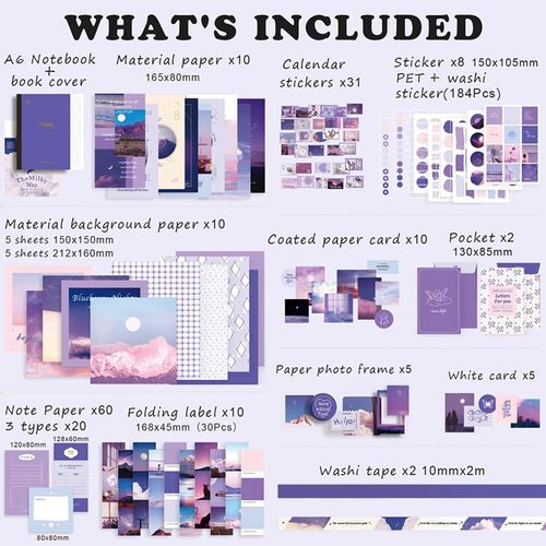 GOTYDI Aesthetic Scrapbook Kit Vintage Junk Journal Kit with Journaling / Scrapbooking Supplies Retro DIY Scrapbook Paper 