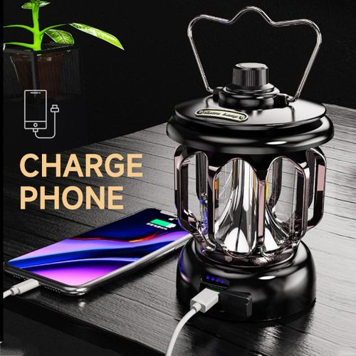 Vintage LED Camping Lantern USB Rechargeable Portable Waterproof