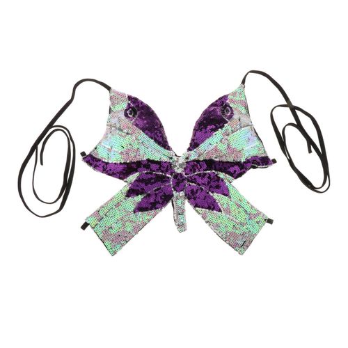  Sequin Butterfly Crop Top for Women Sexy Sparkly