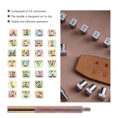 26* Leather Stamp Alphabet Letter Gold Punch Set Logo Stamp Craft DIY Tool  Kit