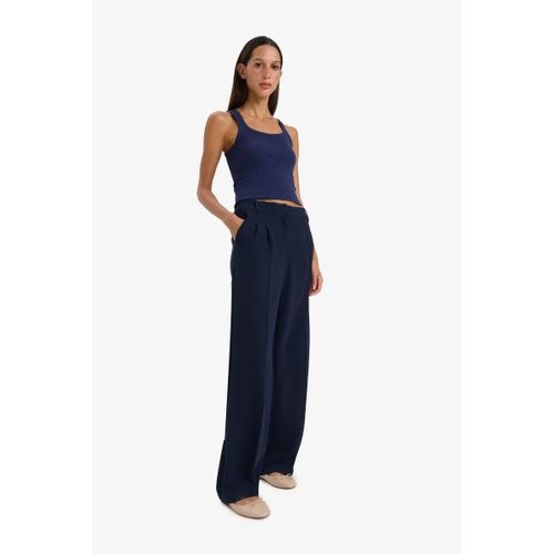 product_image_name-Defacto-Woman Wide Leg Trousers - Navy-2