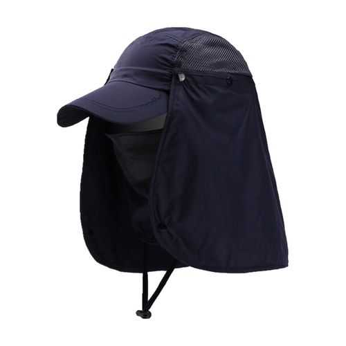 Generic With Face Neck Cover Flap Baseball Cap Neck Dark Blue