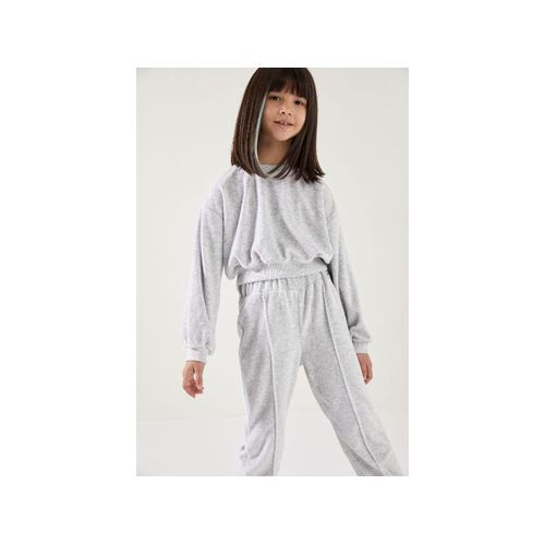 product_image_name-Defacto-Girl Crew Neck Regular Fit Sweat Shirt - Lt.Grey Melange-2