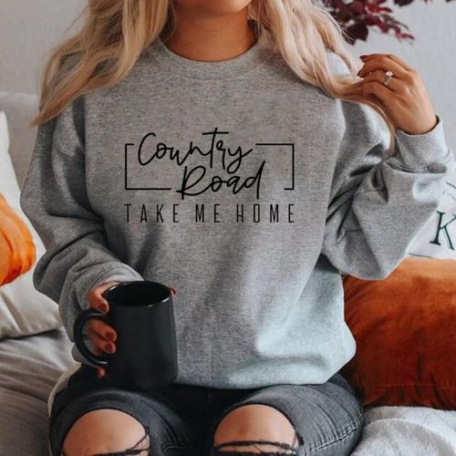 Generic Country Roads Take Me Home Unisex Sweatshirt Country Sweatshirts Western Hoodie Men Women Long Sleeve Pullovers Streetwear S Best Price Online Jumia Egypt
