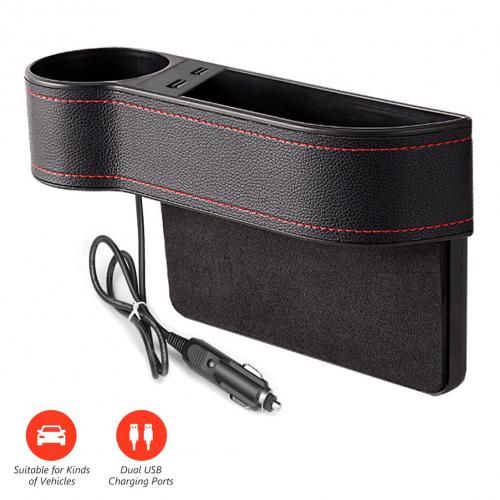 product_image_name-Generic-حامل الفجوة في مقعد السيارة - صندوقي تخزين مع منافذ USB-2