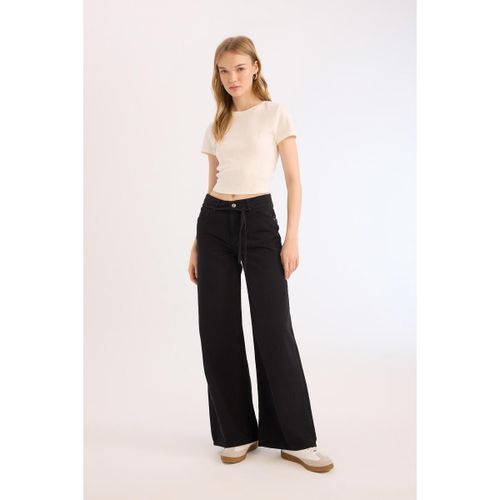 product_image_name-Defacto-Woman Wide Leg Trousers - Black-1