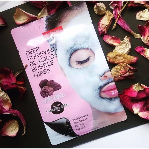 product_image_name-Pure Derm-Deep Purifying O2 Bubble Volcanic Mask Sheet - Black  - 1 Pcs-3