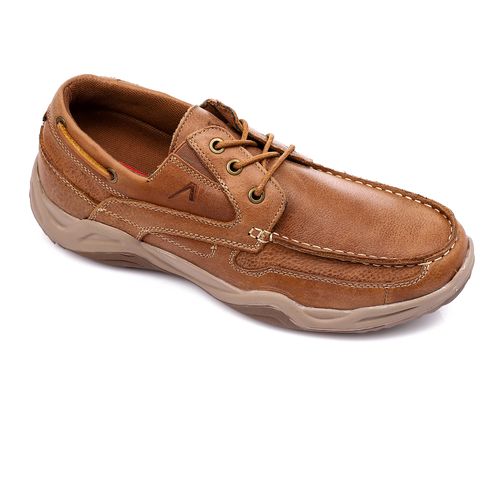 Buy Activ Lace Up Leather Stitched Casual Shoes - Caramel Brown in Egypt