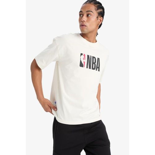 product_image_name-Defacto-Man Oversize Fit-Nba Short Sleeve T-Shirt - ECRU-1