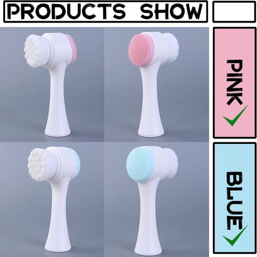 product_image_name-Generic-فرشاة تنظيف الوجه TUSNAKE، فرشاة تدليك تنظيف الوجه المزدوج اليدوي، نظام تنظيف لتقشير البشرة وتنظيف عميق، فرشاة للعناية بالبشرة وتنظيف الوجه. (أزرق+وردي)-6
