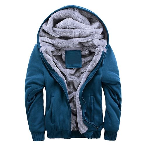 Generic HEFLASHOR Men Hoodies Sweatshirts Winter Warm Fleece Plus Size Hoodies Jacket Parkas Casual Streetwear Cardigan Coat Teenager blue A Best Price Online Jumia Egypt