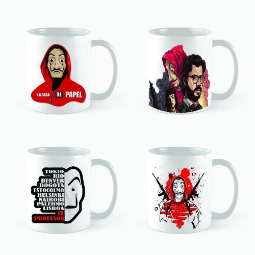 product_image_name-Generic-La Casa De Papel  Mugs - 4 Pcs - White-1