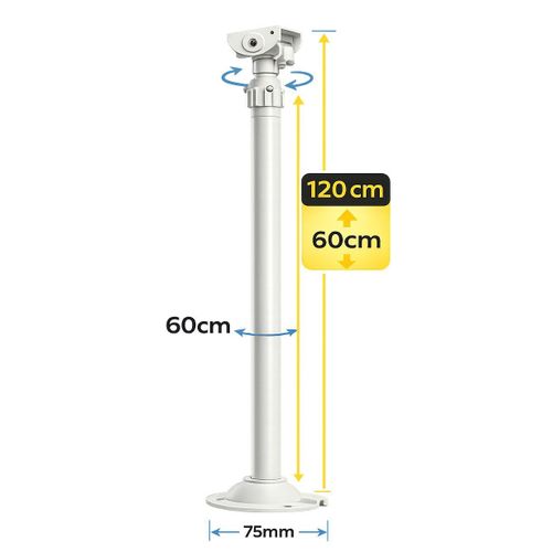 product_image_name-Standard-Extendable CCTV Mount Bracket (60cm–120cm) – Adjustable Wall & Ceiling Mount-2