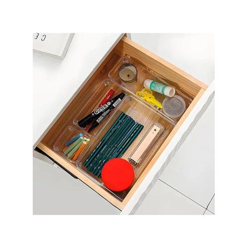 product_image_name-Generic-KITCHENOO 25 Pieces Multi-functional Clear Plastic Drawer Storage Box Makeup Table Desktop Office Supplies Separate Storage Box Stackable Storage Space Saving Desk Organizer Drawers Home Storage-2