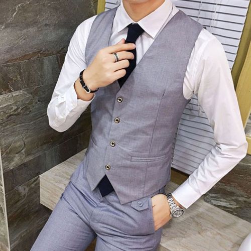 Fashion Gray Men s Slim Fit Mens Suit Vest Casual Suit Vest Man