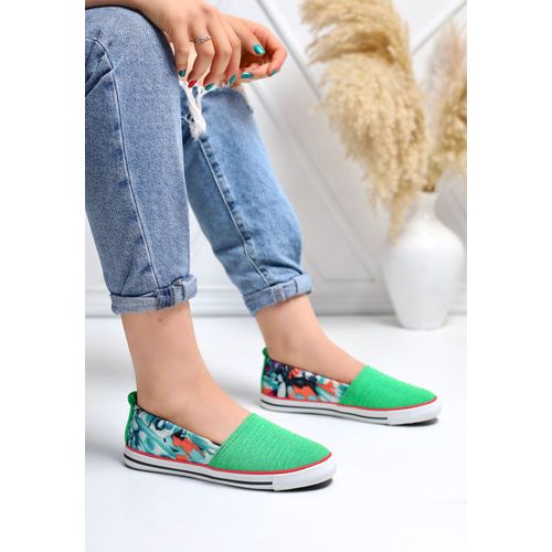 Slip On Sneakers Green Multicolor