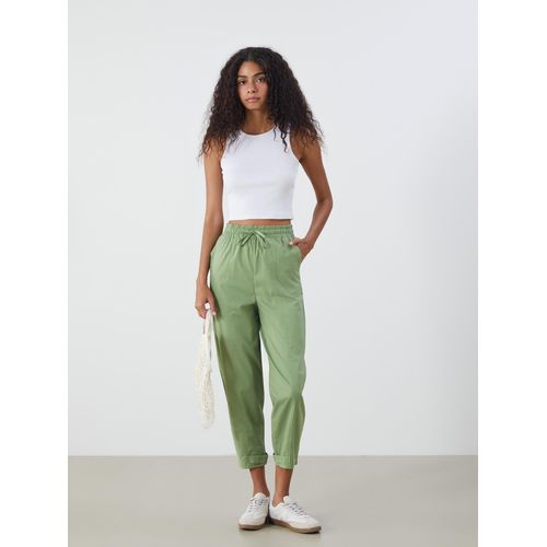 product_image_name-LC Waikiki-Elasticated Waist Poplin Women's Trousers-1