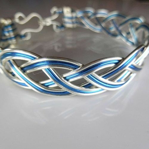 product_image_name-Generic-اسورة هاند ميد صناعة يدوية + خاتم هاند ميد هدية (لفترة محدوده) - اللون فضى وازرق-2