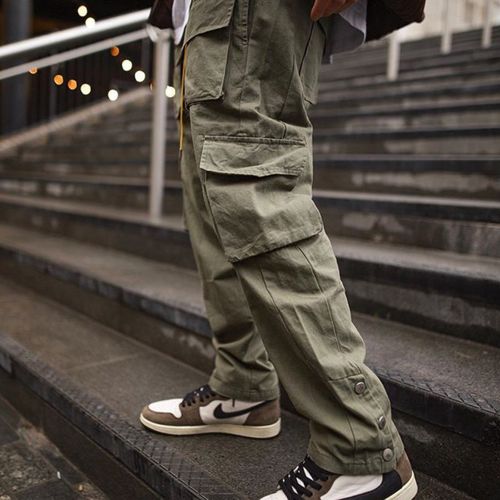 Men Fleece Lined Baggy Cargo Pants Wide Legs Trousers Hip Hop Loose Thick  Casual | eBay