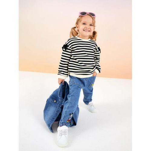 Buy LC Waikiki Elastic Waist Mickey Mouse Embroidery Detailed Baby Girl Jean Trousers in Egypt
